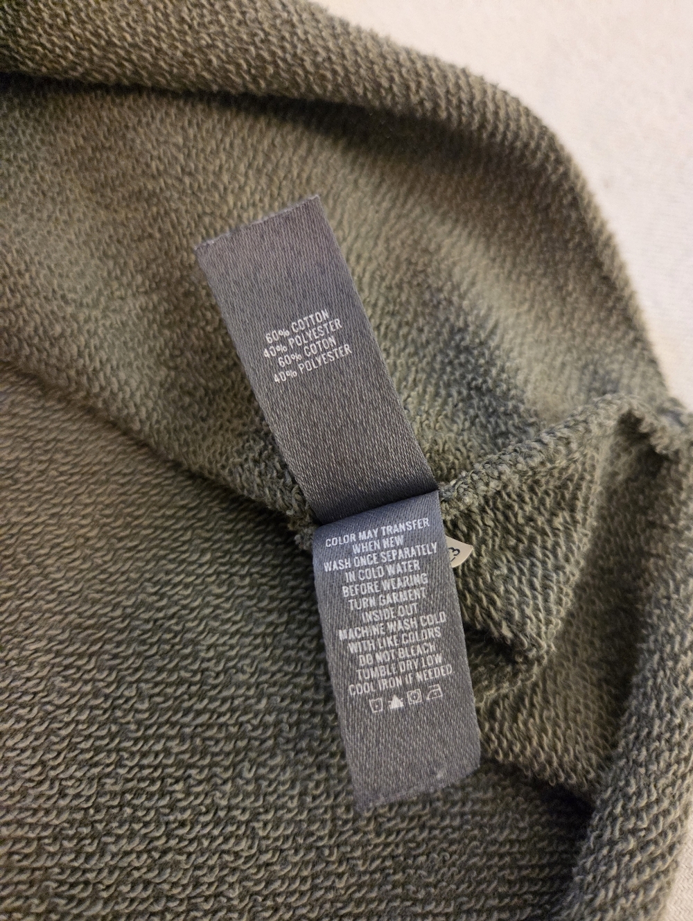 AERIE Olive Green Raw Cut City Oversized Crewneck Loungewear Sweatshirt Womens S - Picture 10 of 12